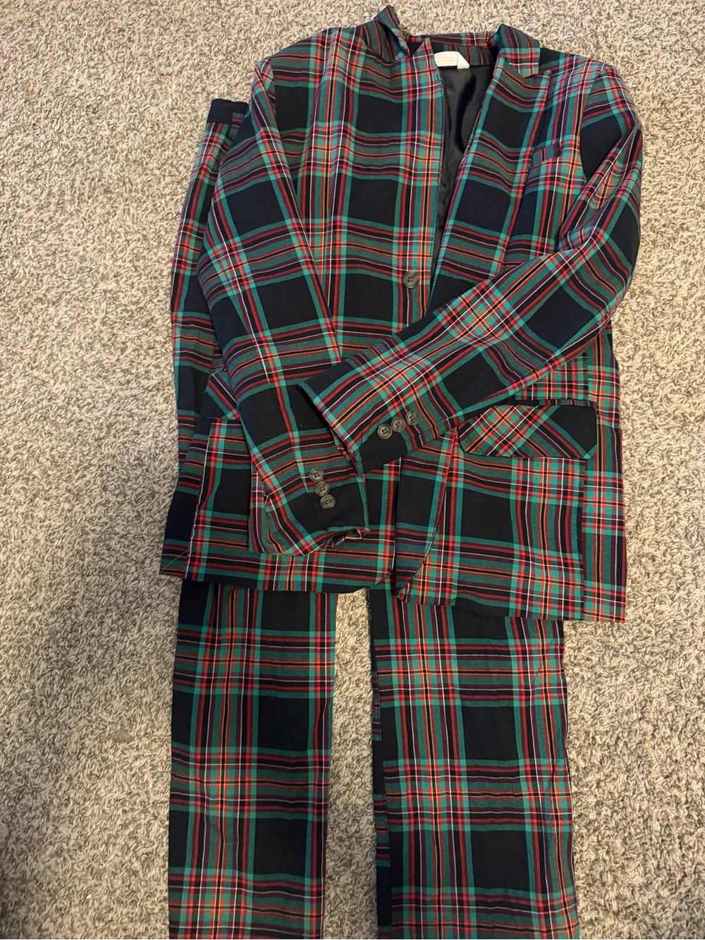 Boys Plaid Suit Set